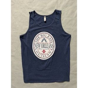 Classic Apparel Men's New Orleans Louisiana Jazz Style Tank Top Blue Size M